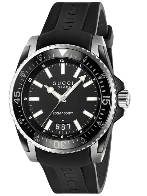 gucci dive black rubber strap watch|gucci interchangeable watch straps.